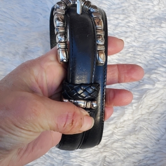 Brighton black leather belt - Picture 2 of 8